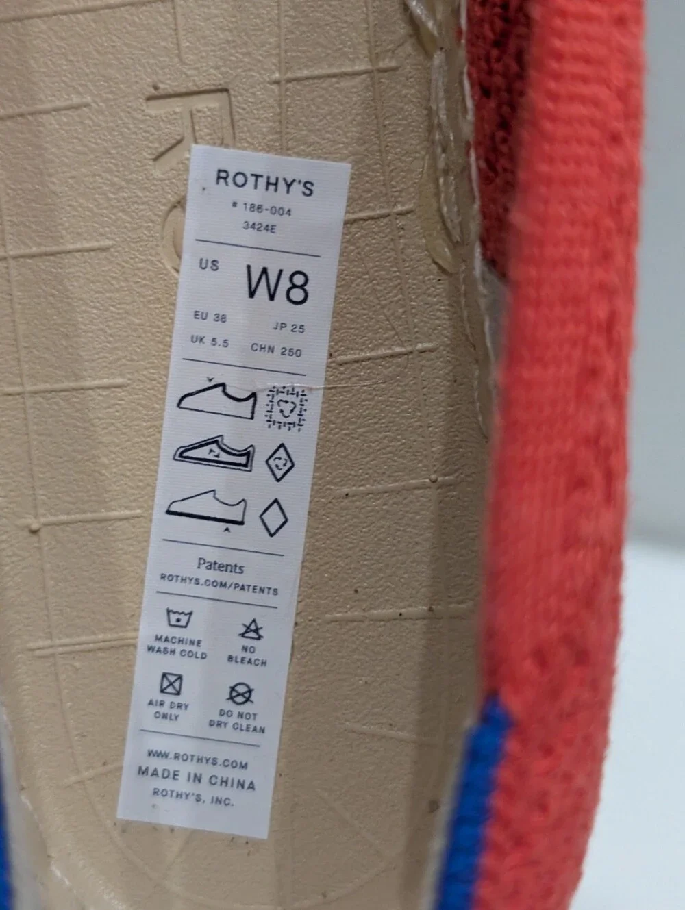 Rothy’s Women's 8 The Espadrille Red Flats Slip On Shoes